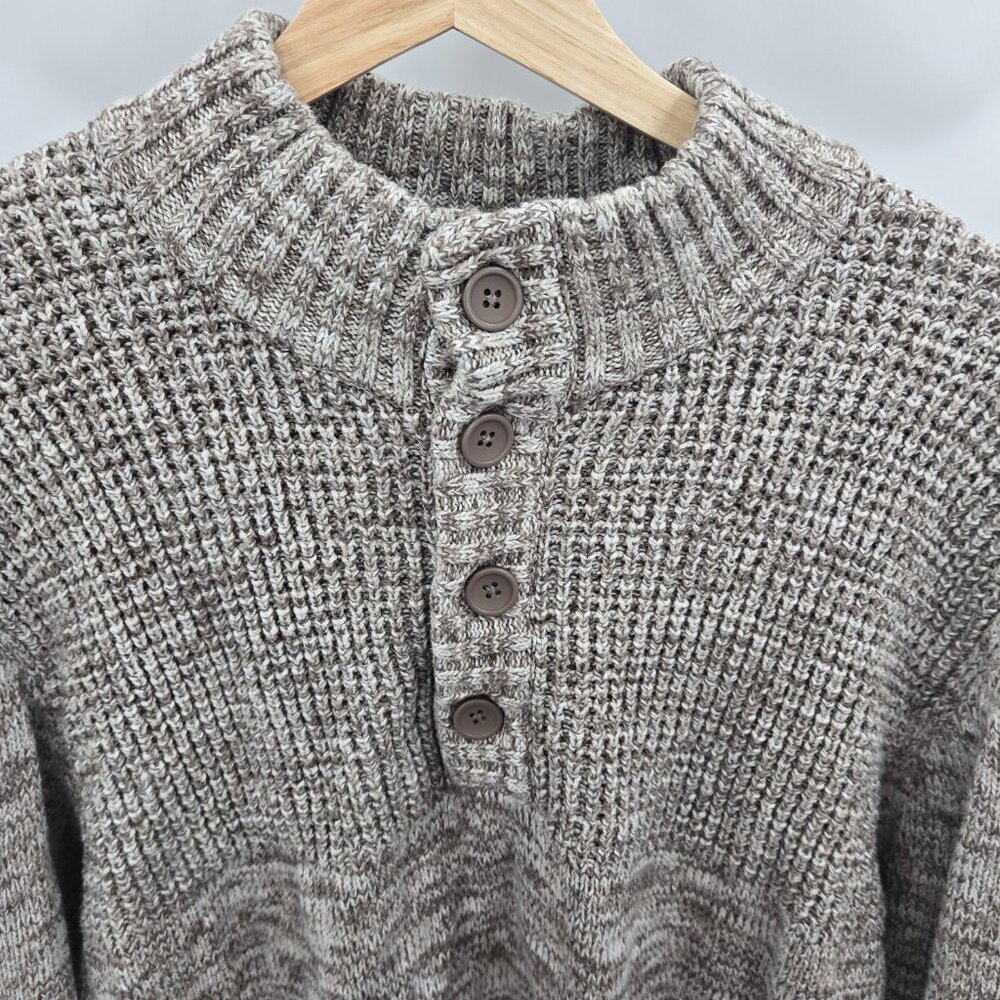 Method Gray Pullover Button Cotton/Acrylic Sweate… - image 3